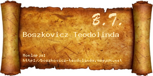 Boszkovicz Teodolinda névjegykártya